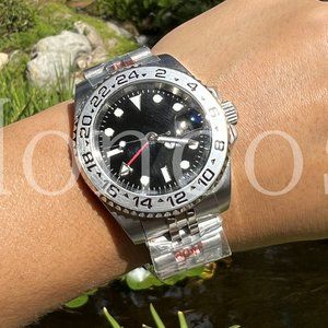 Custom Made MODS Watch with GMT Automatic Movement Silver Case Aluminum 24 Hours
